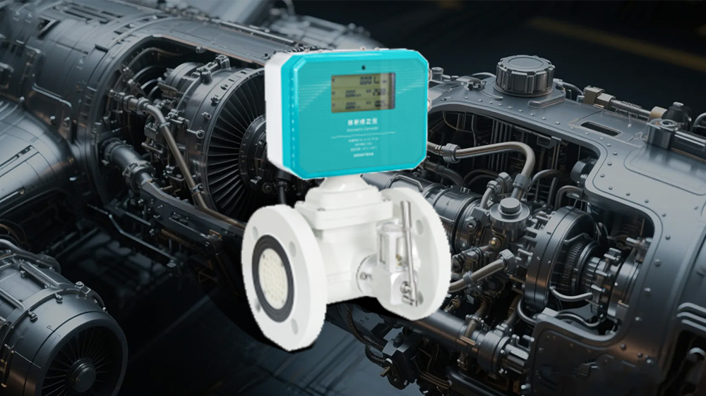 Image of PokcenserTech fuel flow meter used in aircraft turbine systems for monitoring fuel flow and performance.