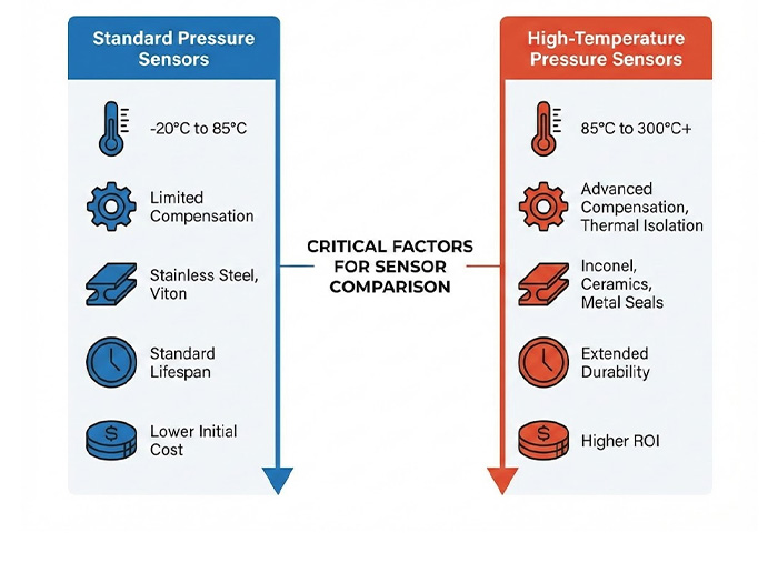 Critical Factors for Comparing High-Temperature and Standard Pressure Sensors